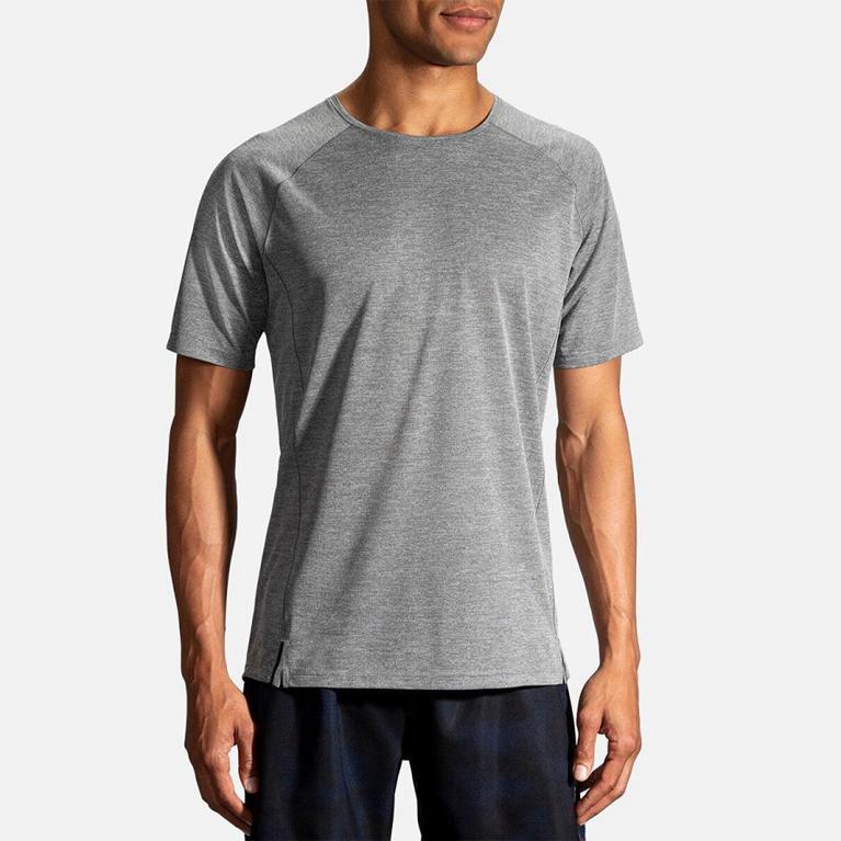 Brooks GHOST Short Sleeve Running Shirt Mens Canada - Grey (OVP594812)